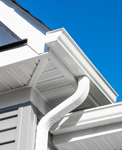 gutter-replacement new gutters on a roof