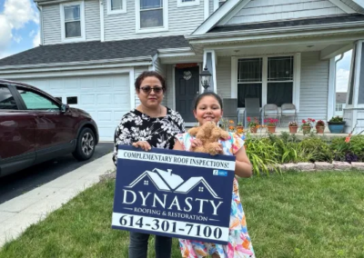 a mother and daughter in reynoldsburg with a new roof replacement